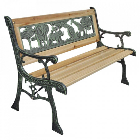 Bancă, băncuță pentru copii de grădină, maro și neagră, 82 cm - TP276427