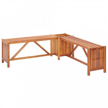 Banca de gradina de colt cu jardiniera, 117x117x40 cm, acacia - V46345V