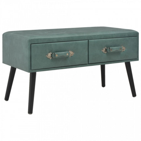 Bancheta cu sertare, 80 cm, verde marin, piele ecologica - V277079V