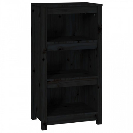 Bibliotecă, negru, 50x35x97 cm, lemn masiv de pin - V821708V