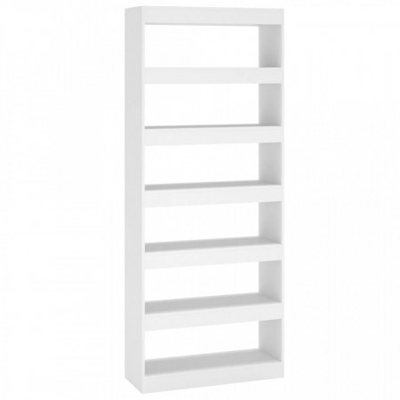 Bibliotecă/Separator cameră, alb, 80x30x198 cm, PAL - V811727V
