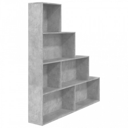 Bibliotecă/Separator cameră, gri beton, 155x24x160 cm, PAL - V800661V