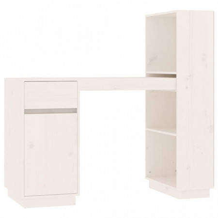 Birou, alb, 110x53x117 cm, lemn masiv de pin - V814510V