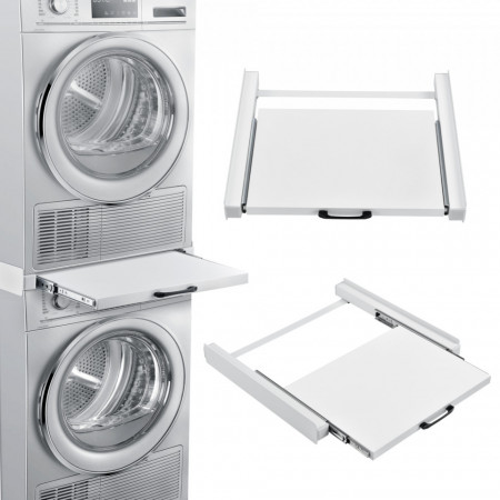 Cadru universal suprapunere uscator/masina de spalat rufe, alb - P70504287