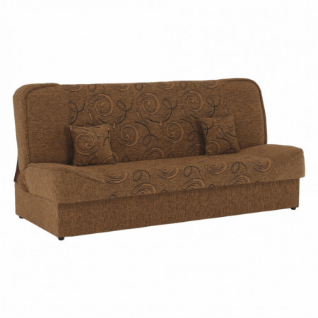 Canapea extensibilă, material textil auriu/model, 194x86x95 cm - TP150972