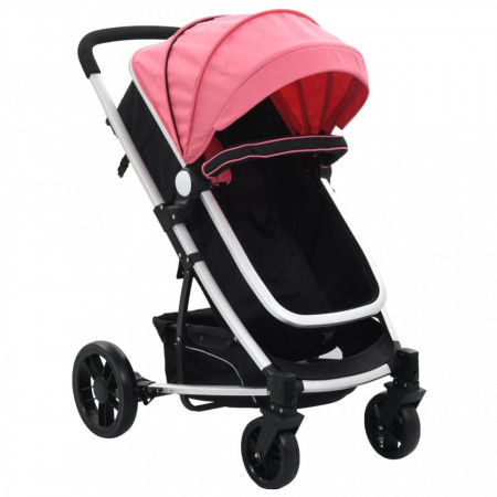 Carut/landou pentru copii 2-in-1, roz si negru, aluminiu - V10153V