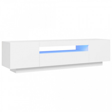 Comodă TV cu lumini LED, alb, 160x35x40 cm - V804427V