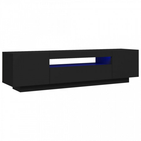 Comodă TV cu lumini LED, negru, 160x35x40 cm - V804428V
