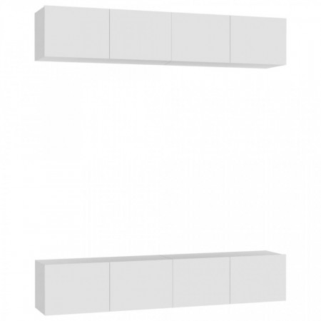 Comode TV, 4 buc., alb, 80x30x30 cm, lemn compozit - V3074451V