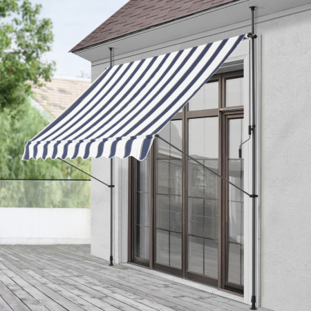 Copertina protectie solara, albastru inchis/alb, 250 x 120 x 200-300 cm - P74798032