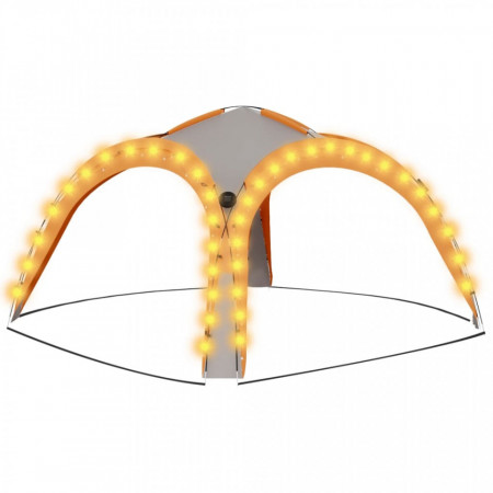 Cort petrecere cu LED, 4 pereți, gri&portocaliu, 3,6x3,6x2,3 m - V93077V