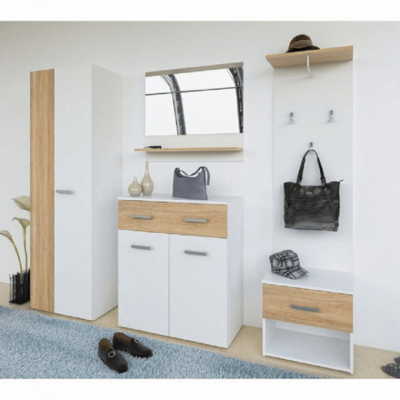 Dulap, 60x35,2x185 cm, alb/sonoma - TP233560