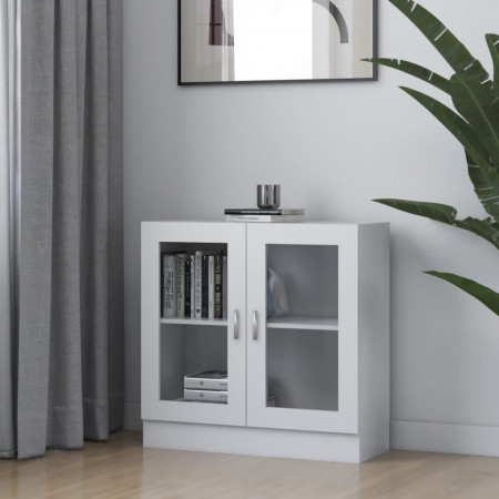 Dulap cu vitrina, alb, 82,5 x 30,5 x 80 cm, PAL - V802741V