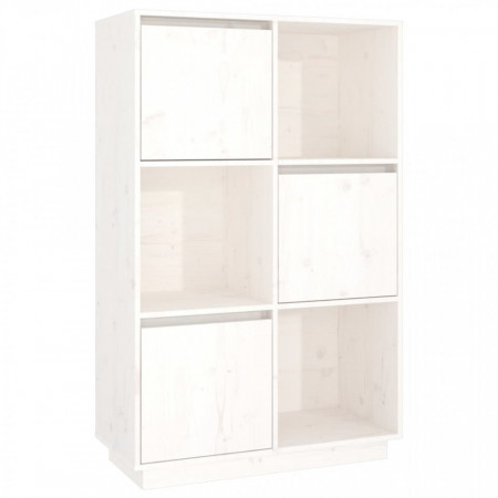 Dulap înalt, alb, 74x35x117 cm, lemn masiv de pin - V814365V