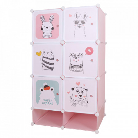 Dulap modular pentru copii, roz - TP288675
