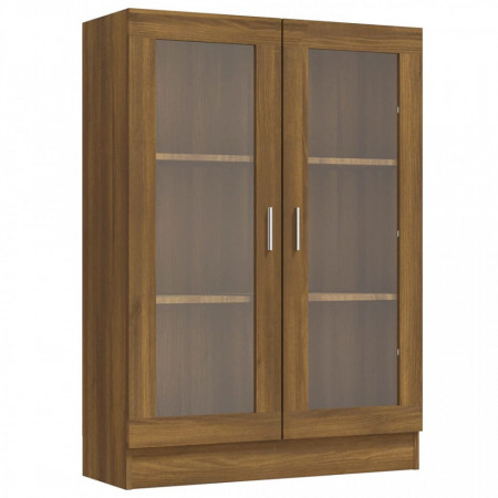 Dulap vitrină, stejar maro, 82,5x30,5x115 cm, lemn prelucrat - V815620V