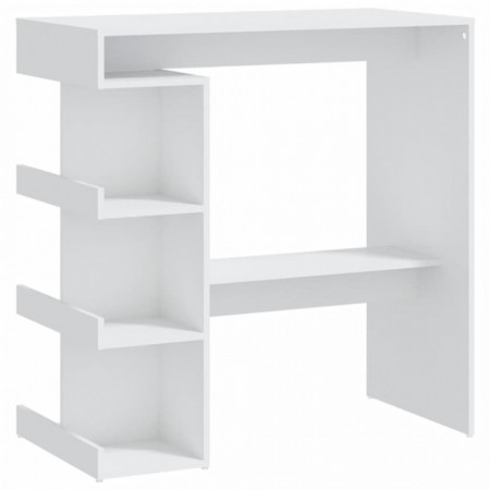 Masă bar cu raft de depozitare, alb, 100x50x101,5 cm, PAL - V809449V