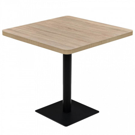 Masa bistro, MDF si otel, patrata, 80x80x75 cm, culoare stejar - V245614V
