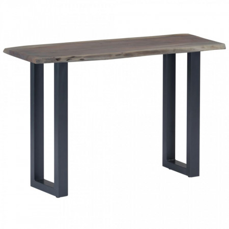 Masa consola, gri, 115x35x76 cm, lemn masiv de acacia si fier - V247831V