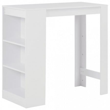 Masa de bar cu raft, alb, 110 x 50 x 103 cm - V280211V