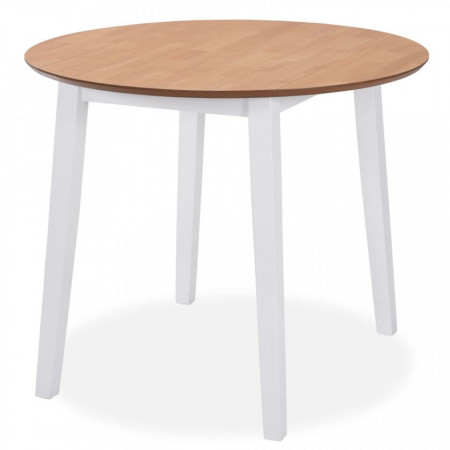 Masa de bucatarie extensibila, rotund, MDF, alb - V245370V
