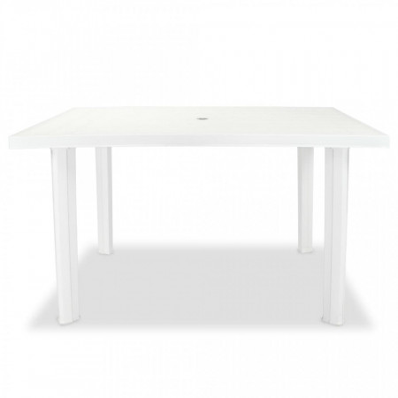 Masă de grădină, alb, 126 x 76 x 72 cm, plastic - V43597V