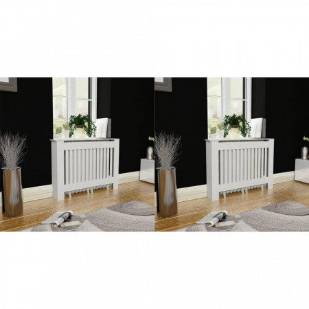 Masca de calorifer, 2 buc., alb, 112 cm, MDF - V276003V