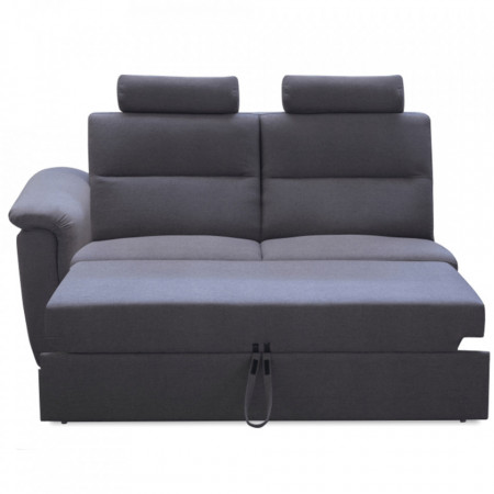 Modul coltar, partea extensibilă cu cotiere, material gri, la comandă, stânga, 175x91x93 / 109 cm - TP210933