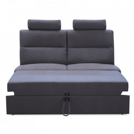 Modul coltar, partea extensibilă cu tetiere, material gri, la comandă, 150x91x93 / 109 cm - TP210926