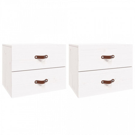 Noptiere de perete, 2 buc., alb, 50x36x40 cm - V820979V