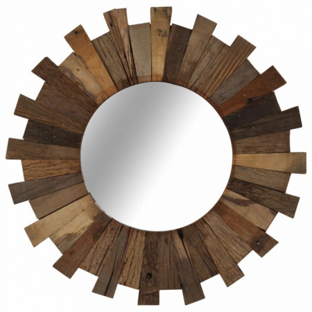 Oglinda de perete, 50 cm, lemn masiv reciclat - V246310V