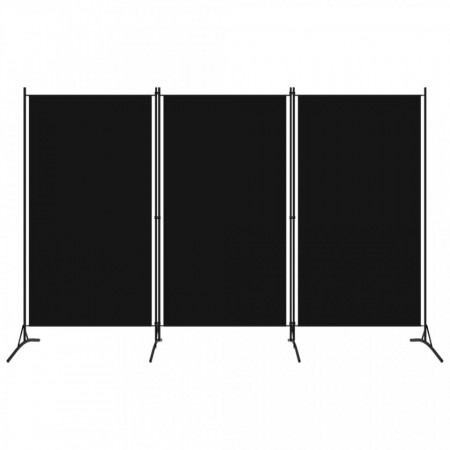 Paravan de camera cu 3 panouri, negru, 260 x 180 cm - V320734V