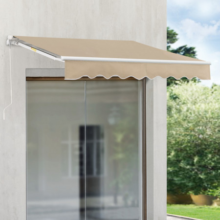 Paravan solar, 250 x 200 cm, bej, unghi inclinare reglabil - P75702617