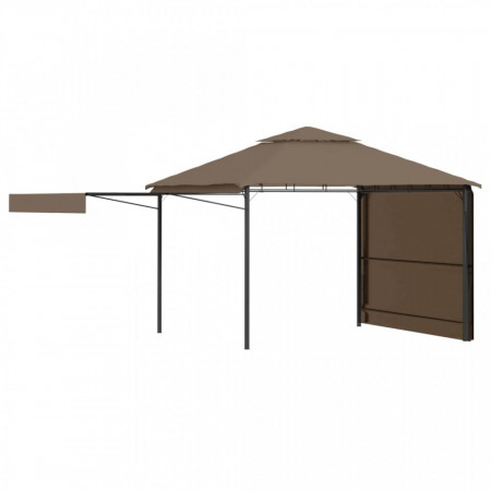 Pavilion extinsii duble acoperiș gri taupe 3x3x2,75 m 180 g/m² - V312268V