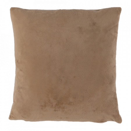 Pernă, material textil de catifea maro deschis, 45x45 cm - TP238760
