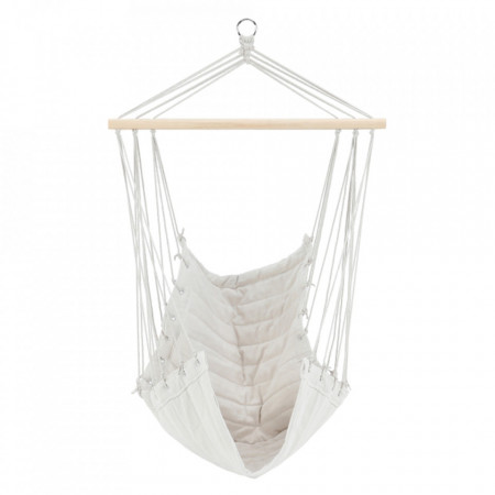 Scaun balansoar suspendabil, hamac, leagăn agăţat, alb, 90x107 cm - TP254344