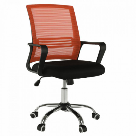 Scaun de birou, portocaliu și negru, 60,5x54x87-95 cm - TP300014