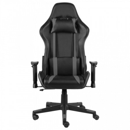 Scaun de gaming pivotant, gri, PVC - V20483V