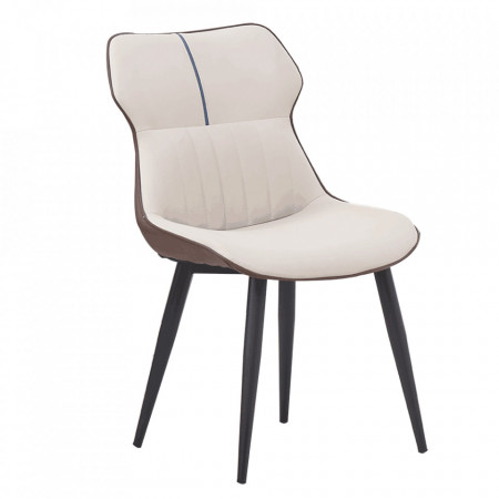 Scaun de luat masa, piele ecologică, bej / maro - TP297862