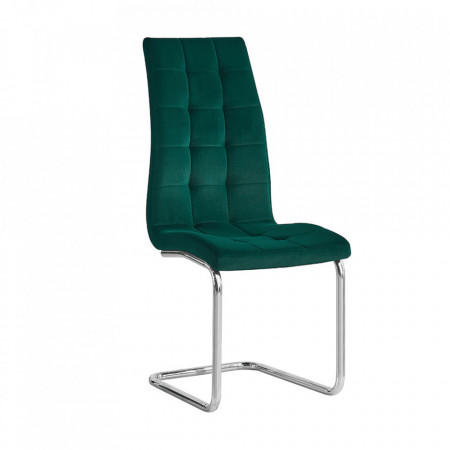 Scaun de masă, ţesătură de catifea smarald / crom - TP285443