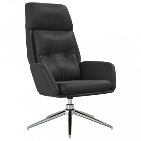 Scaun de relaxare, negru, piele naturală - V341285V