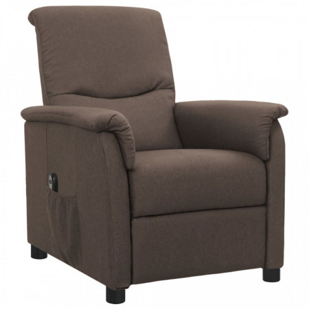 Scaun rabatabil electric, gri taupe, material textil - V3098552V