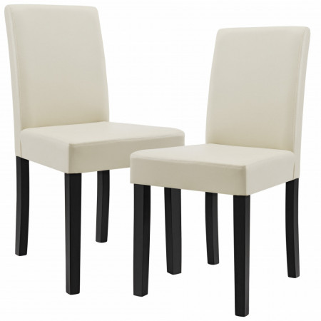Scaune bucatarie tapitate, set 2 buc, crem fildes - P49840225