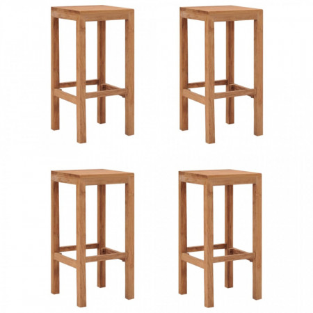 Scaune de bar, 4 buc., lemn masiv de tec - V287233V