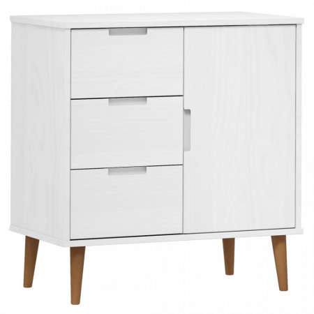 Servantă alb, 76,5x40x80 cm, lemn masiv de pin - V350511V