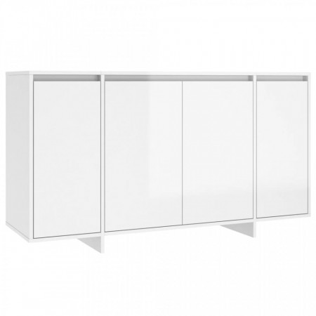 Servantă, alb extralucios, 135x41x75 cm, PAL - V809599V