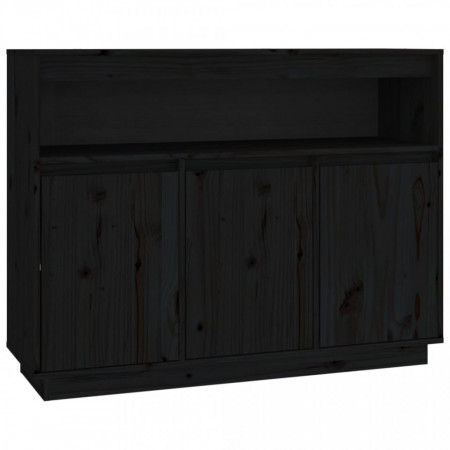 Servantă, negru, 104,5x34x80 cm, lemn masiv de pin - V814393V
