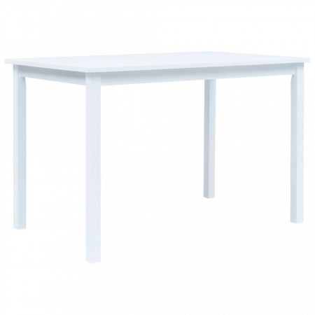 Set de masă, 5 bucăți, alb, lemn masiv de hevea - V276872V