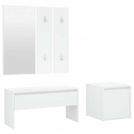 Set de mobilier pentru hol, alb, lemn prelucrat - V3082044V