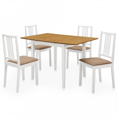 Set mobilier de bucatarie, 5 piese, alb, MDF - V276409V